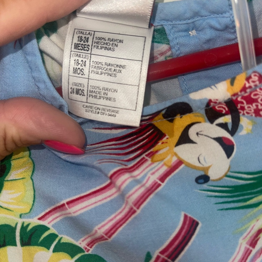 Disney Store Infant Toddler Hawaiian Dress 24 Months Mickey Mouse Minnie Mouse - Picture 5 of 5